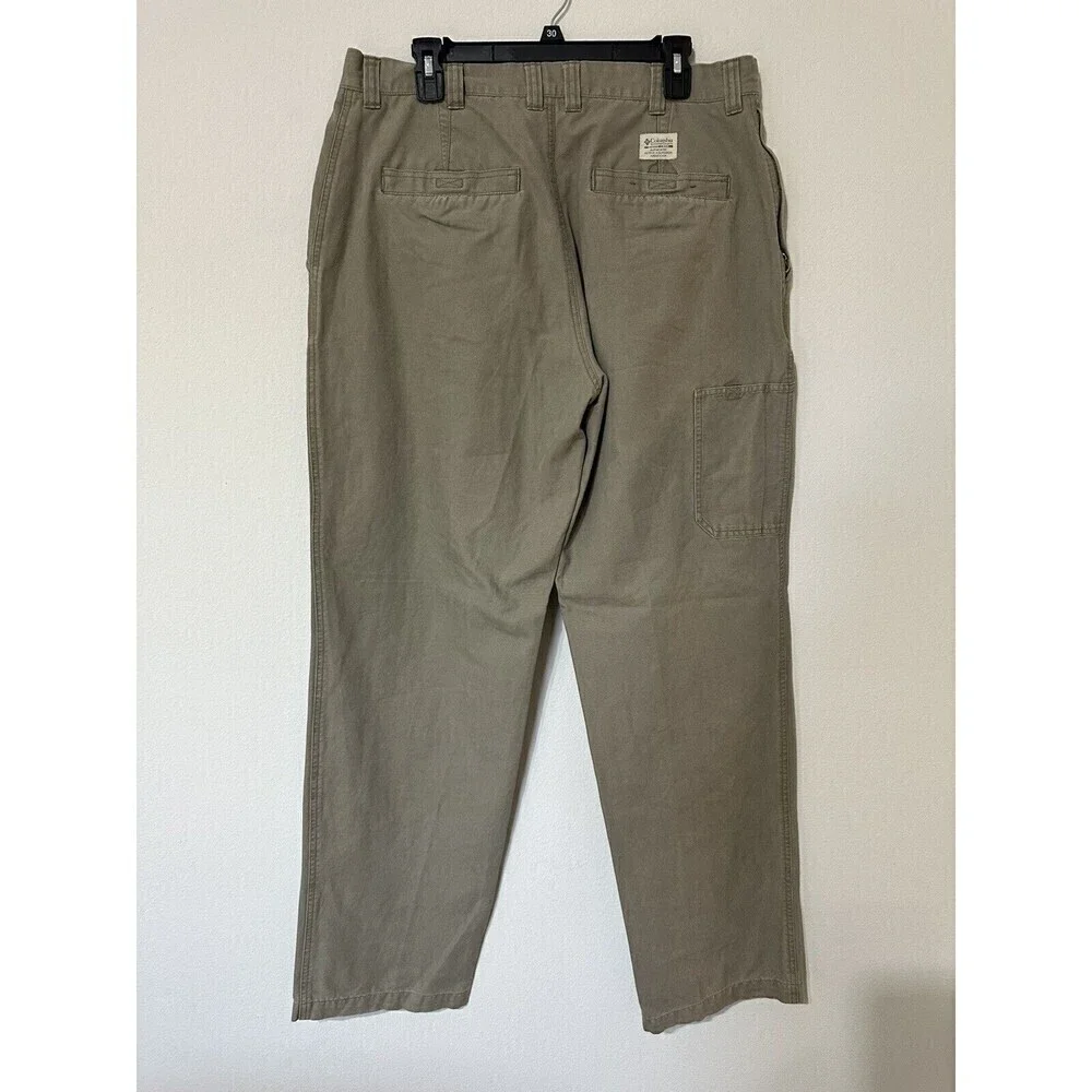 Columbia Sportswear Men's 36 x 34 Khaki Hiking Cargo Utility Work Pants
